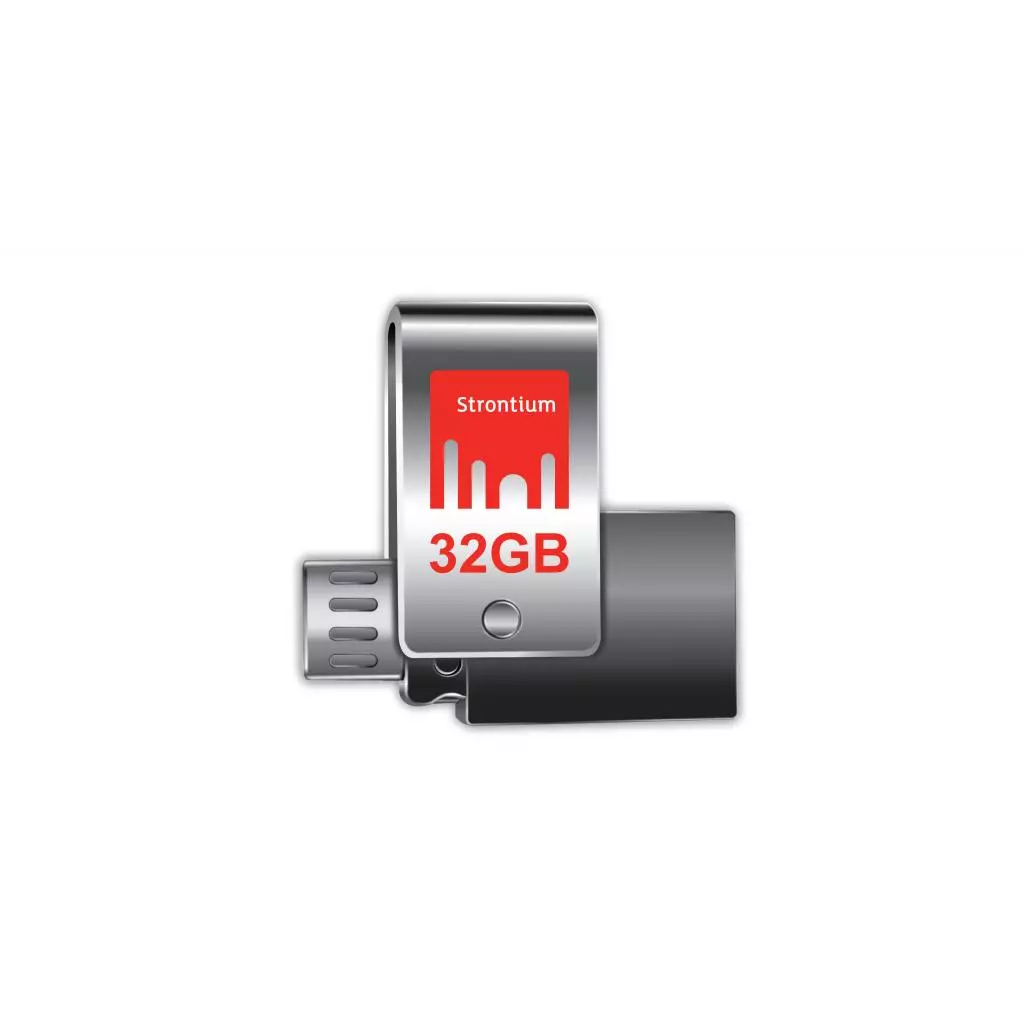 USB флеш накопитель Strontium Flash 32GB Nitro Plus Silver OTG USB 3.0 (SR32GSLOTG1Z)