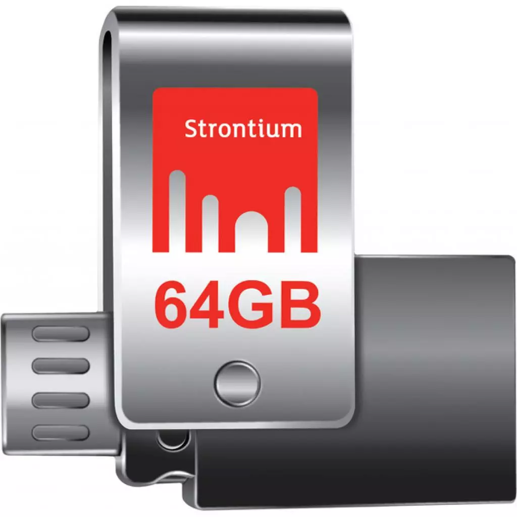 USB флеш накопитель Strontium Flash 64GB Nitro Plus Silver OTG USB 3.0 (SR64GSLOTG1Z)