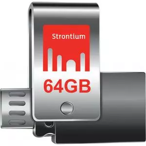 USB флеш накопитель Strontium Flash 64GB Nitro Plus Silver OTG USB 3.0 (SR64GSLOTG1Z)