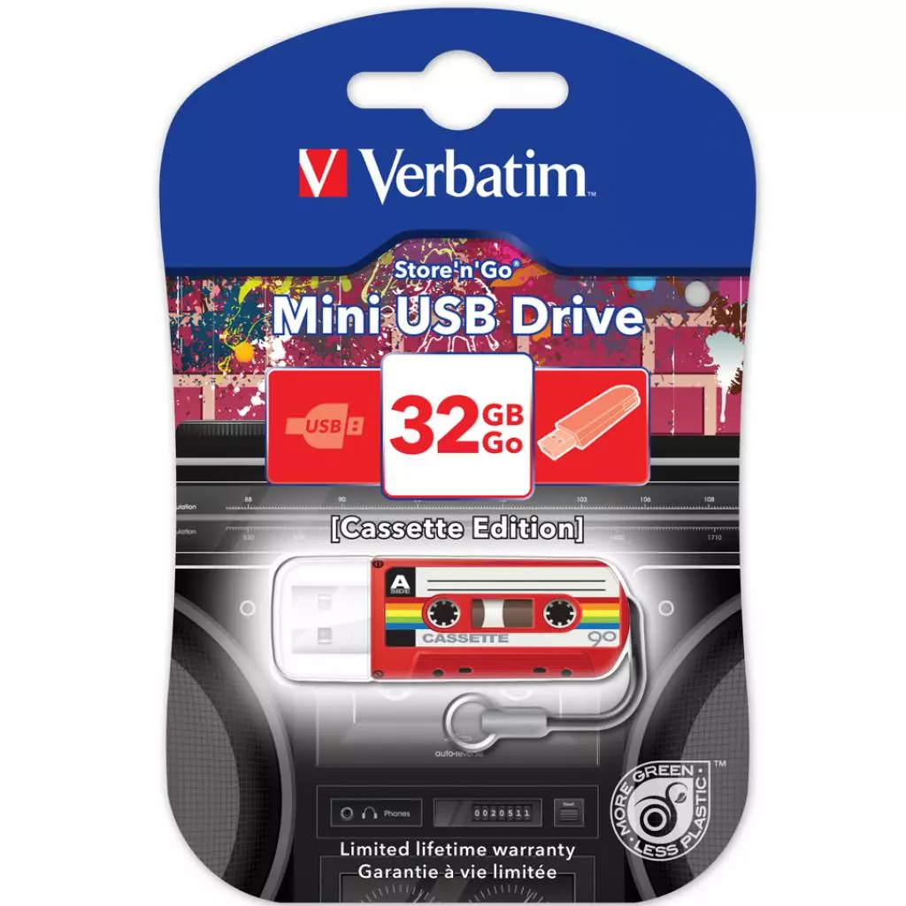 USB флеш накопитель Verbatim 32GB Mini cassette edition Red USB 2.0 (49392) - 1 USB флеш накопитель Verbatim 32GB Mini cassette edition Red USB 2.0 (49392) - 1