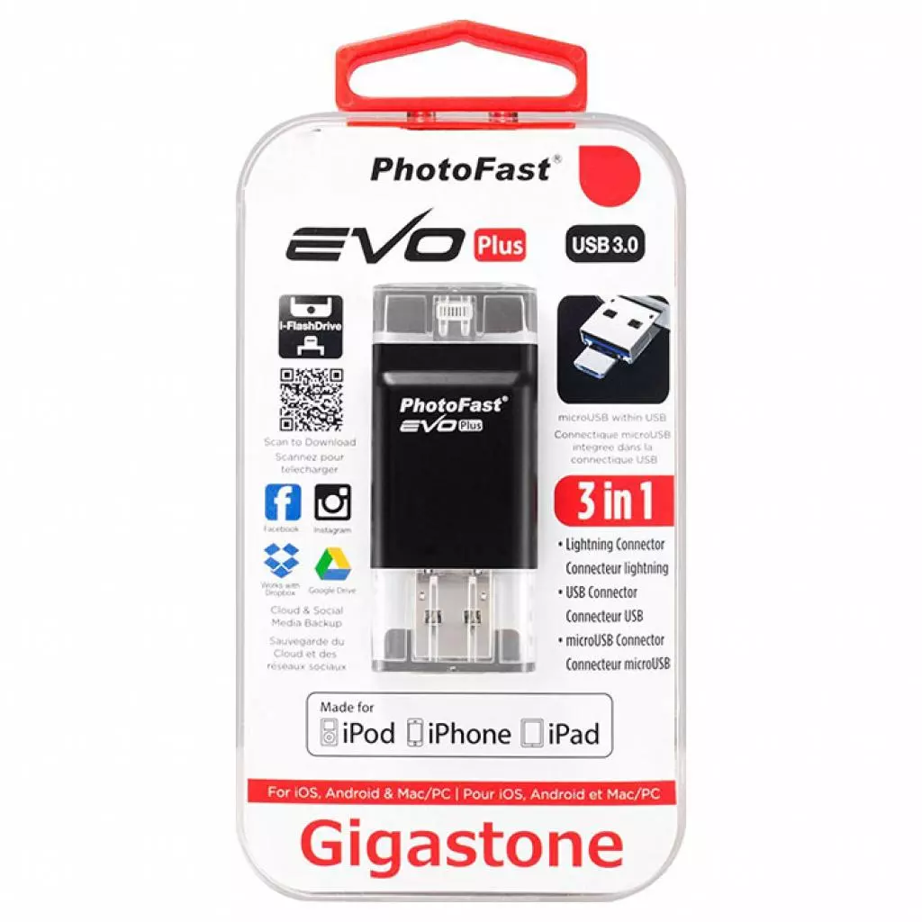 USB флеш накопитель PhotoFast 32GB i-Flashdrive EVO Plus microUSB/Lightning USB 3.0 (EVOPLUS32GB) - 5 USB флеш накопитель PhotoFast 32GB i-Flashdrive EVO Plus microUSB/Lightning USB 3.0 (EVOPLUS32GB) - 5