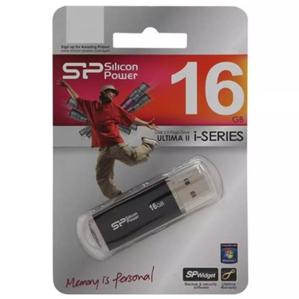USB флеш накопитель Silicon Power 16GB Ultima II I-Series Black USB 2.0 (SP016GBUF2M01N1K) - 4