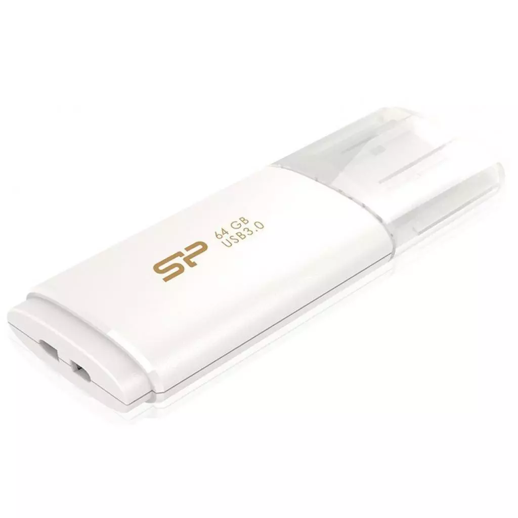 USB флеш накопитель Silicon Power 64GB Blaze B06 White USB 3.0 (SP064GBUF3B06V1W) - 1