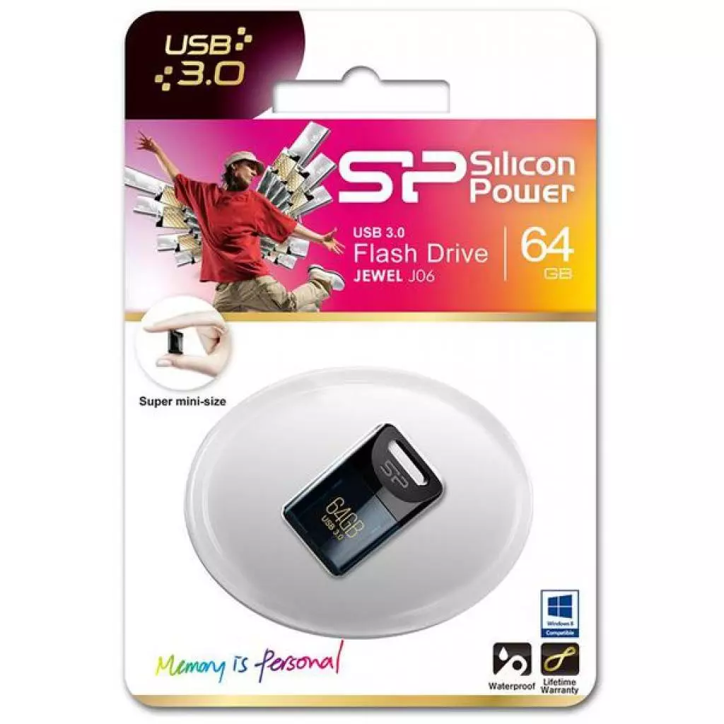 USB флеш накопитель Silicon Power 64GB Jewel J06 Blue USB 3.0 (SP064GBUF3J06V1D) - 3 USB флеш накопитель Silicon Power 64GB Jewel J06 Blue USB 3.0 (SP064GBUF3J06V1D) - 3