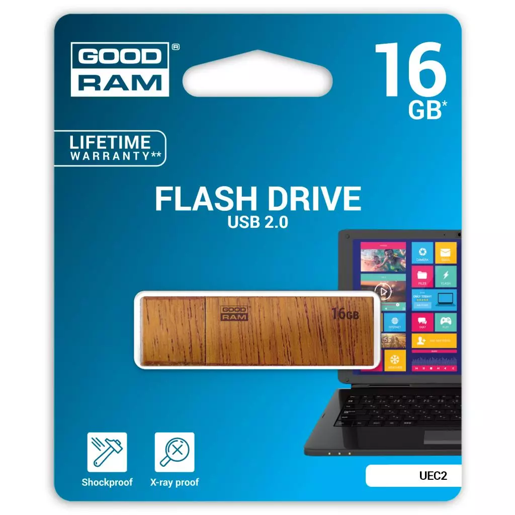 USB флеш накопитель Goodram 16GB UEC2 Eco USB 2.0 (UEC2-0160N0R11) - 3 USB флеш накопитель Goodram 16GB UEC2 Eco USB 2.0 (UEC2-0160N0R11) - 3