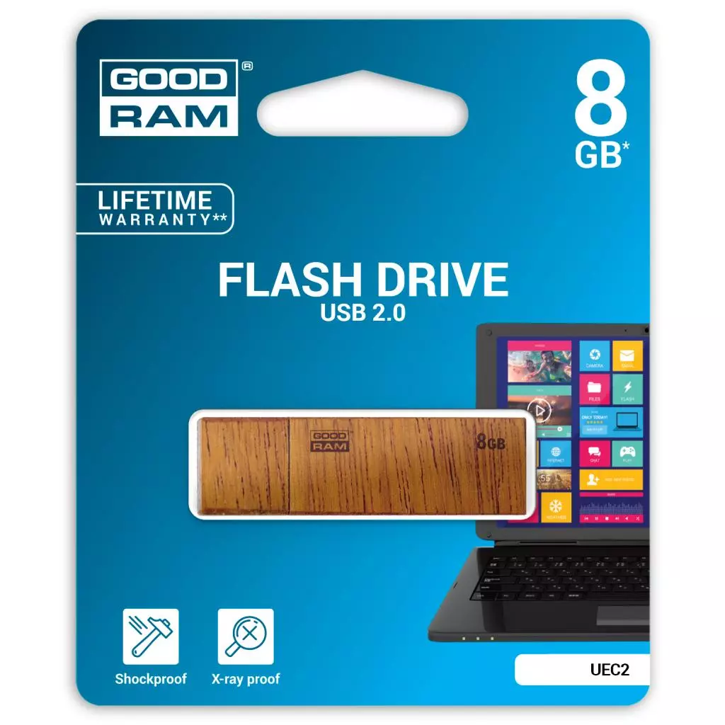 USB флеш накопитель Goodram 8GB UEC2 Eco USB 2.0 (UEC2-0080N0R11) - 3 USB флеш накопитель Goodram 8GB UEC2 Eco USB 2.0 (UEC2-0080N0R11) - 3
