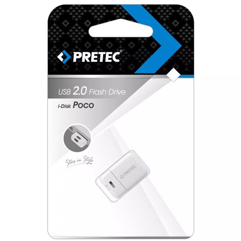 USB флеш накопитель Pretec 8GB i-Disk Poco White USB 2.0 (POC08G-W) - 2 USB флеш накопитель Pretec 8GB i-Disk Poco White USB 2.0 (POC08G-W) - 2