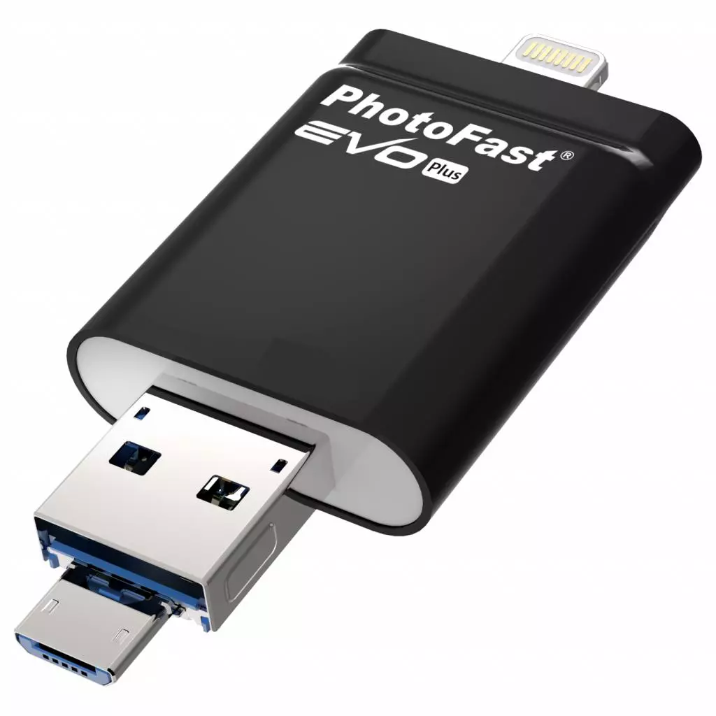USB флеш накопитель PhotoFast 128GB i-Flashdrive EVO Plus USB3.0-microUSB/Lightning (EVOPLUS128GBU3) - 2 USB флеш накопитель PhotoFast 128GB i-Flashdrive EVO Plus USB3.0-microUSB/Lightning (EVOPLUS128GBU3) - 2