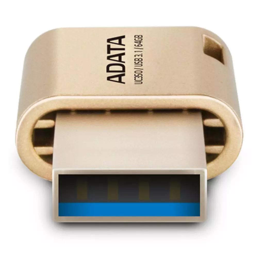 USB флеш накопитель ADATA 64GB UC350 Gold USB 3.1/Type-C (AUC350-64G-CGD) - 2 USB флеш накопитель ADATA 64GB UC350 Gold USB 3.1/Type-C (AUC350-64G-CGD) - 2