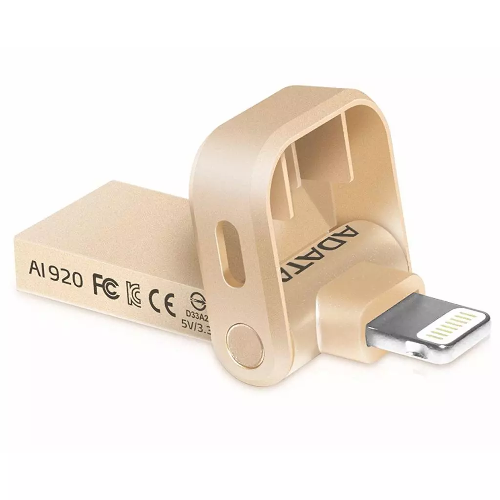 USB флеш накопитель ADATA 128GB I920 Gold USB 3.1 Gen1 /Lightning (AAI920-128G-CGD) - 1 USB флеш накопитель ADATA 128GB I920 Gold USB 3.1 Gen1 /Lightning (AAI920-128G-CGD) - 1