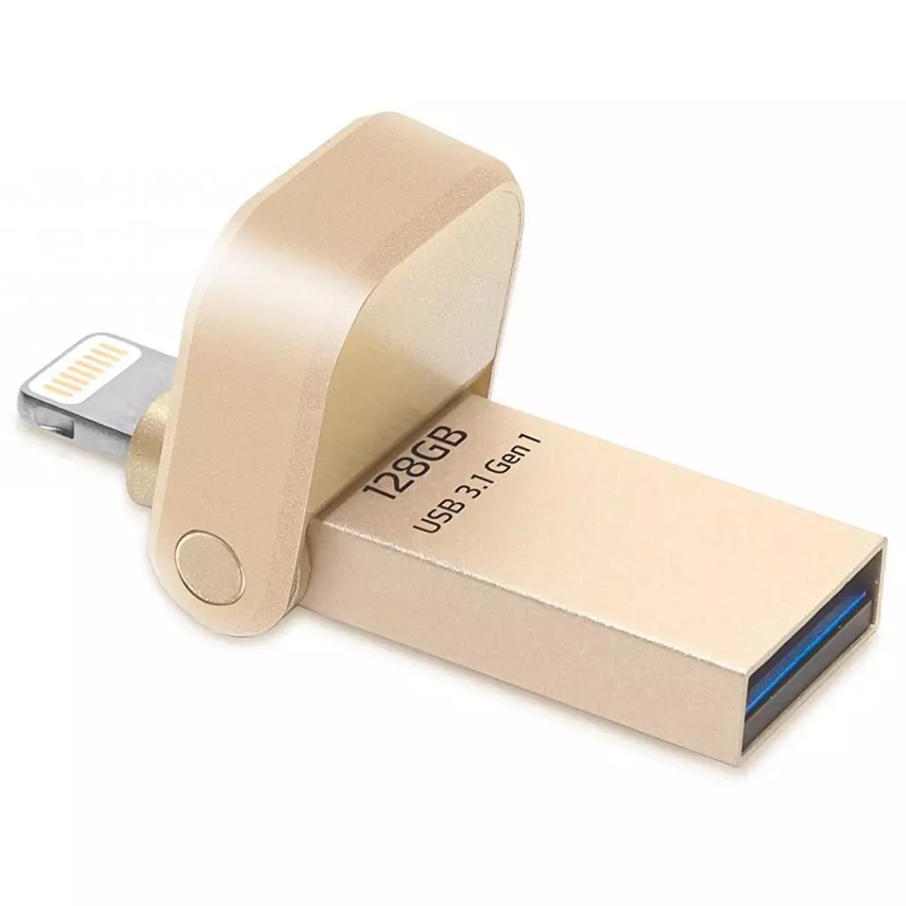 USB флеш накопитель ADATA 128GB I920 Gold USB 3.1 Gen1 /Lightning (AAI920-128G-CGD) - 2 USB флеш накопитель ADATA 128GB I920 Gold USB 3.1 Gen1 /Lightning (AAI920-128G-CGD) - 2