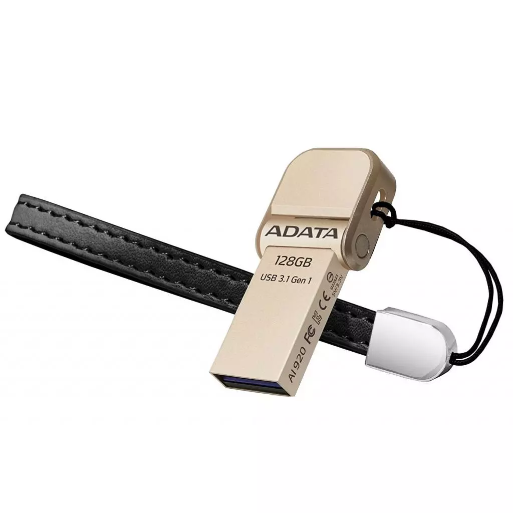 USB флеш накопитель ADATA 128GB I920 Gold USB 3.1 Gen1 /Lightning (AAI920-128G-CGD) - 4 USB флеш накопитель ADATA 128GB I920 Gold USB 3.1 Gen1 /Lightning (AAI920-128G-CGD) - 4