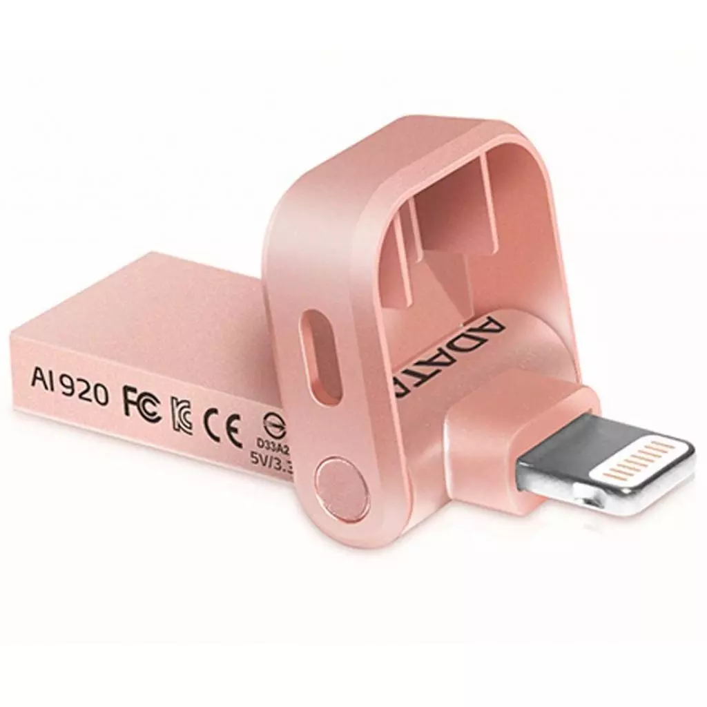 USB флеш накопитель ADATA 128GB I920 Rose Gold USB 3.1 Gen1 /Lightning (AAI920-128G-CRG) - 3 USB флеш накопитель ADATA 128GB I920 Rose Gold USB 3.1 Gen1 /Lightning (AAI920-128G-CRG) - 3