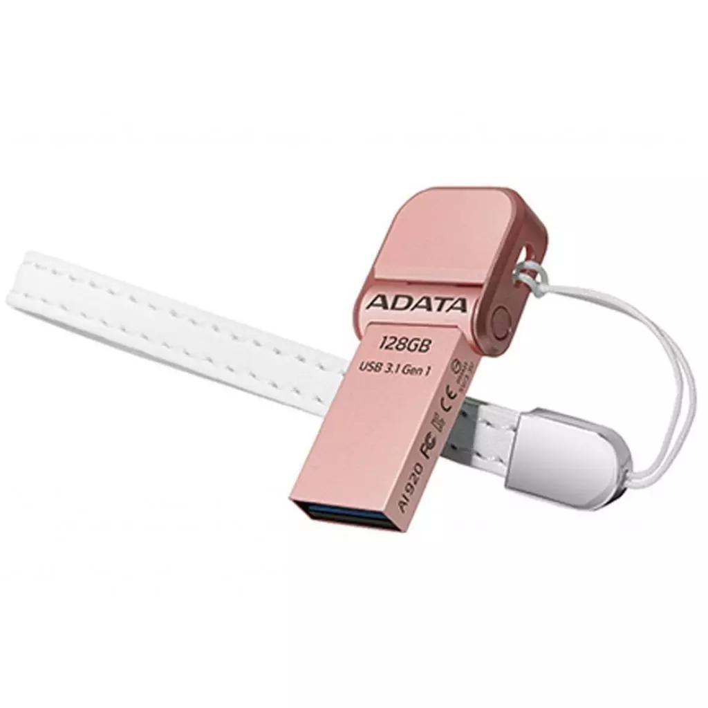 USB флеш накопитель ADATA 128GB I920 Rose Gold USB 3.1 Gen1 /Lightning (AAI920-128G-CRG) - 4 USB флеш накопитель ADATA 128GB I920 Rose Gold USB 3.1 Gen1 /Lightning (AAI920-128G-CRG) - 4