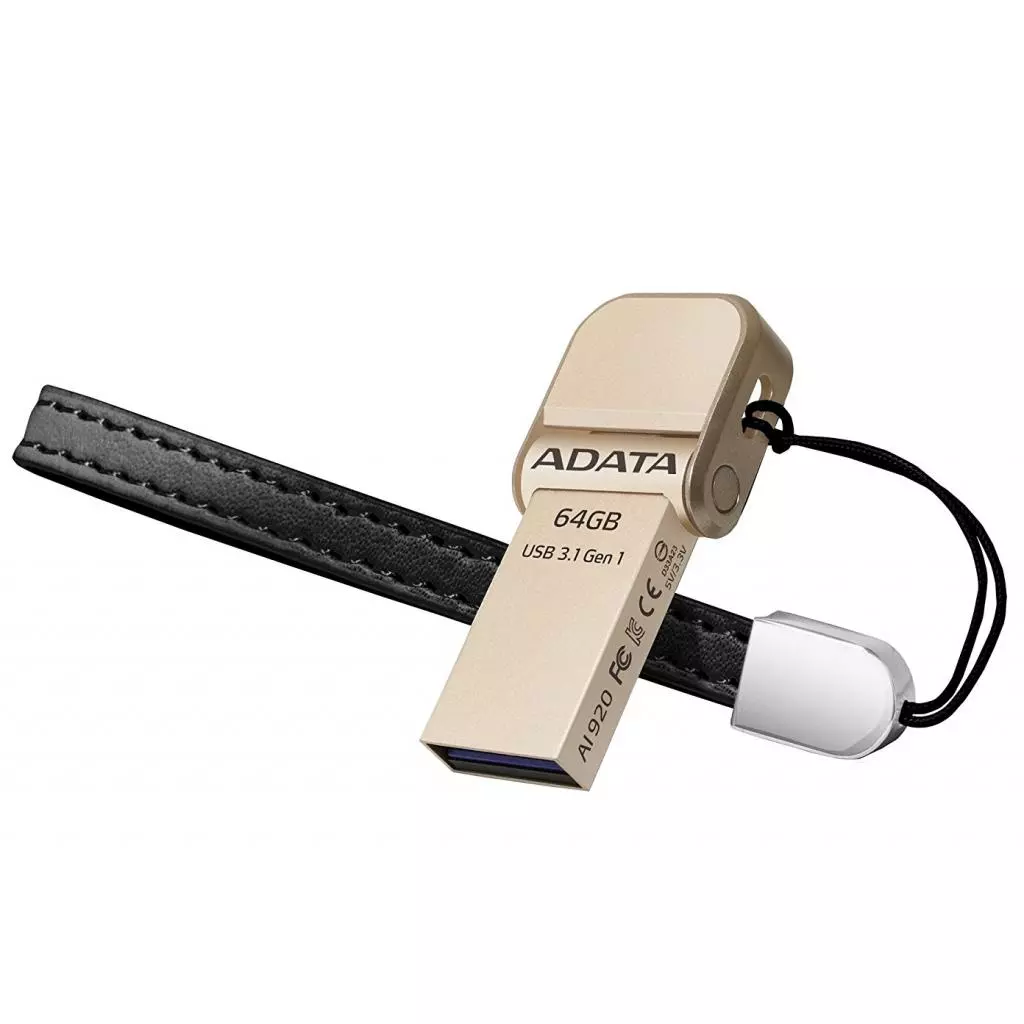USB флеш накопитель ADATA 64GB I920 Gold USB 3.1 Gen1 /Lightning (AAI920-64G-CGD) - 4 USB флеш накопитель ADATA 64GB I920 Gold USB 3.1 Gen1 /Lightning (AAI920-64G-CGD) - 4