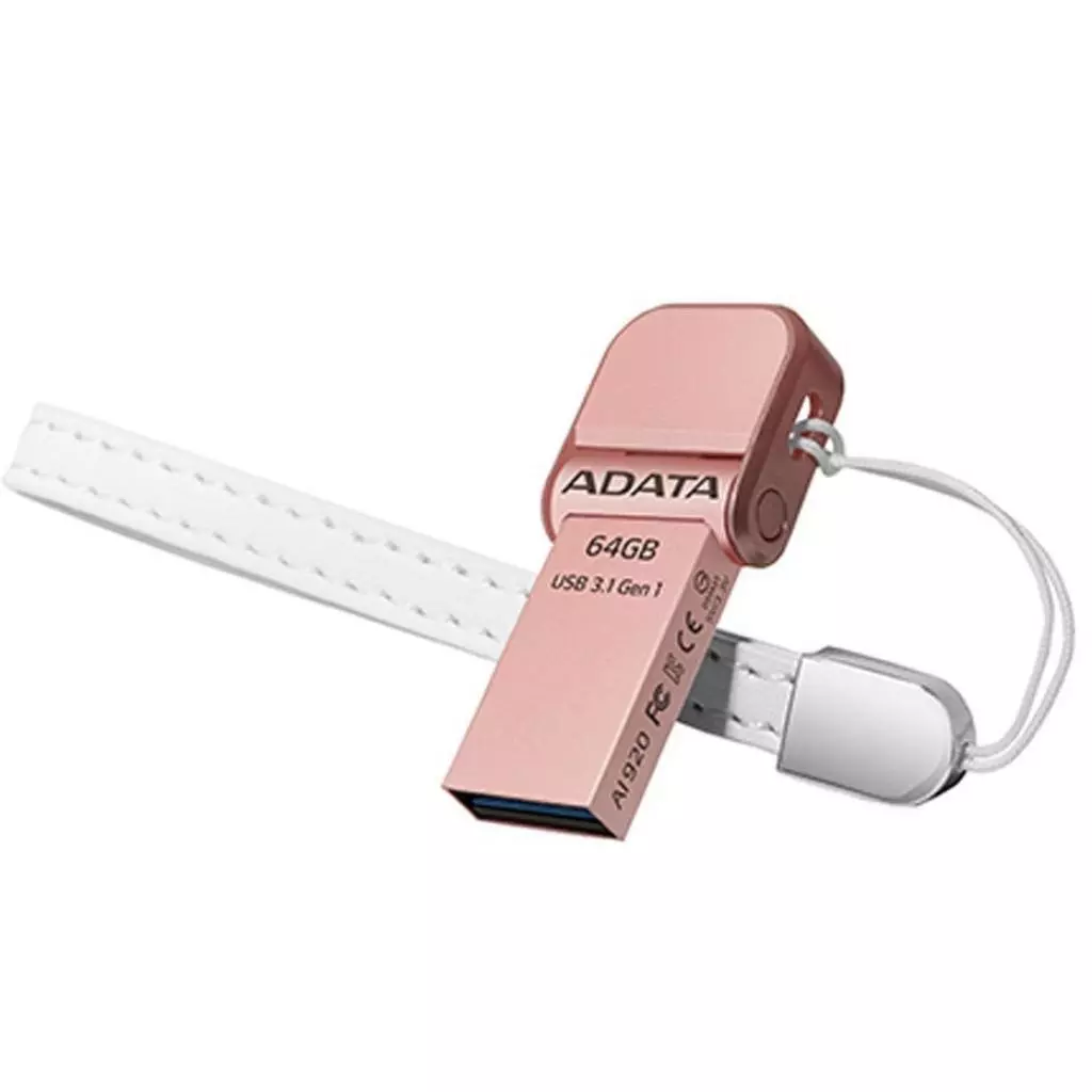 USB флеш накопитель ADATA 64GB I920 Rose Gold USB 3.1 Gen1 /Lightning (AAI920-64G-CRG) - 4