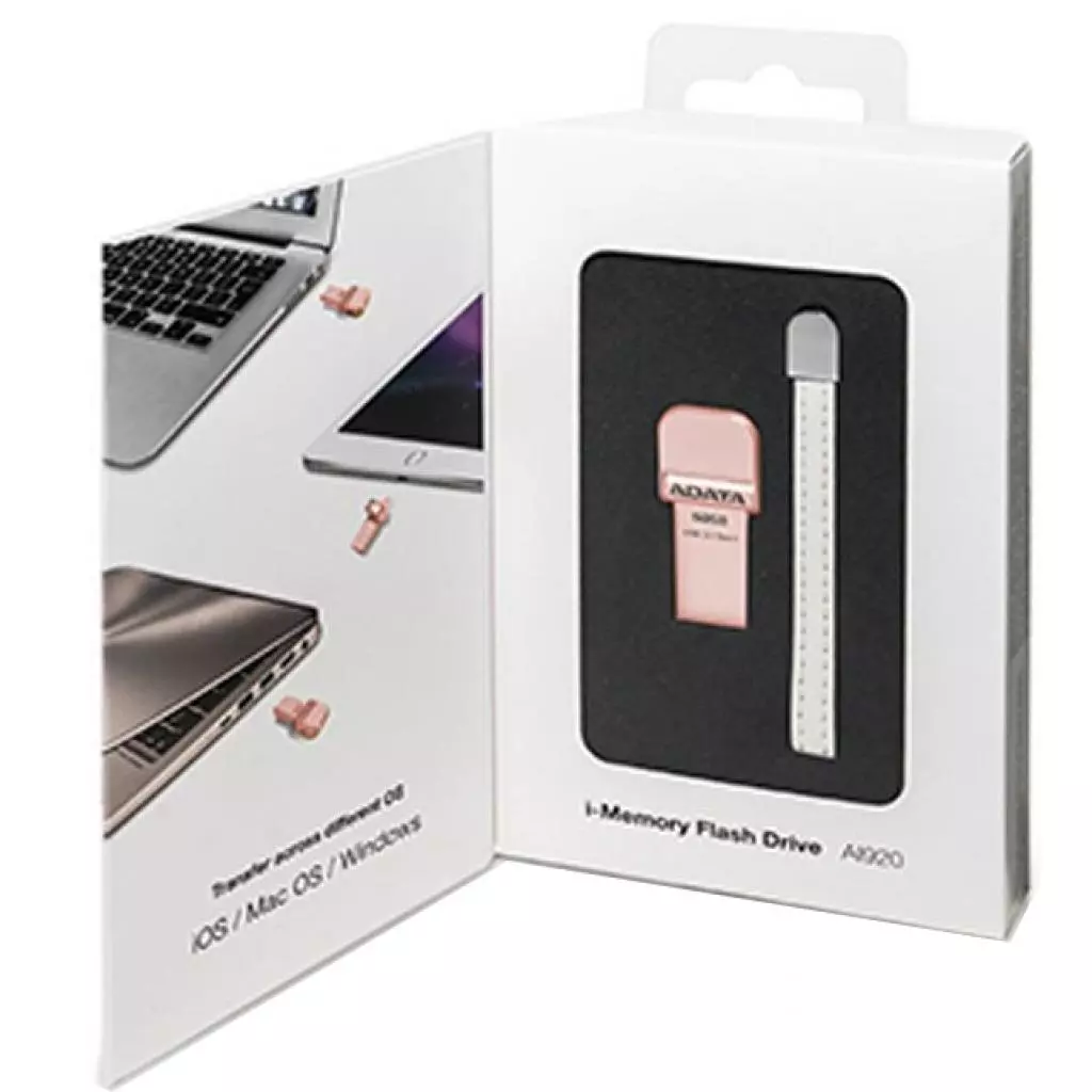 USB флеш накопитель ADATA 64GB I920 Rose Gold USB 3.1 Gen1 /Lightning (AAI920-64G-CRG) - 5