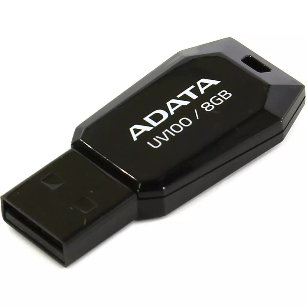 USB флеш накопитель ADATA 8GB DashDrive UV100 Black USB 2.0 (AUV100-8G-RBK) - 1