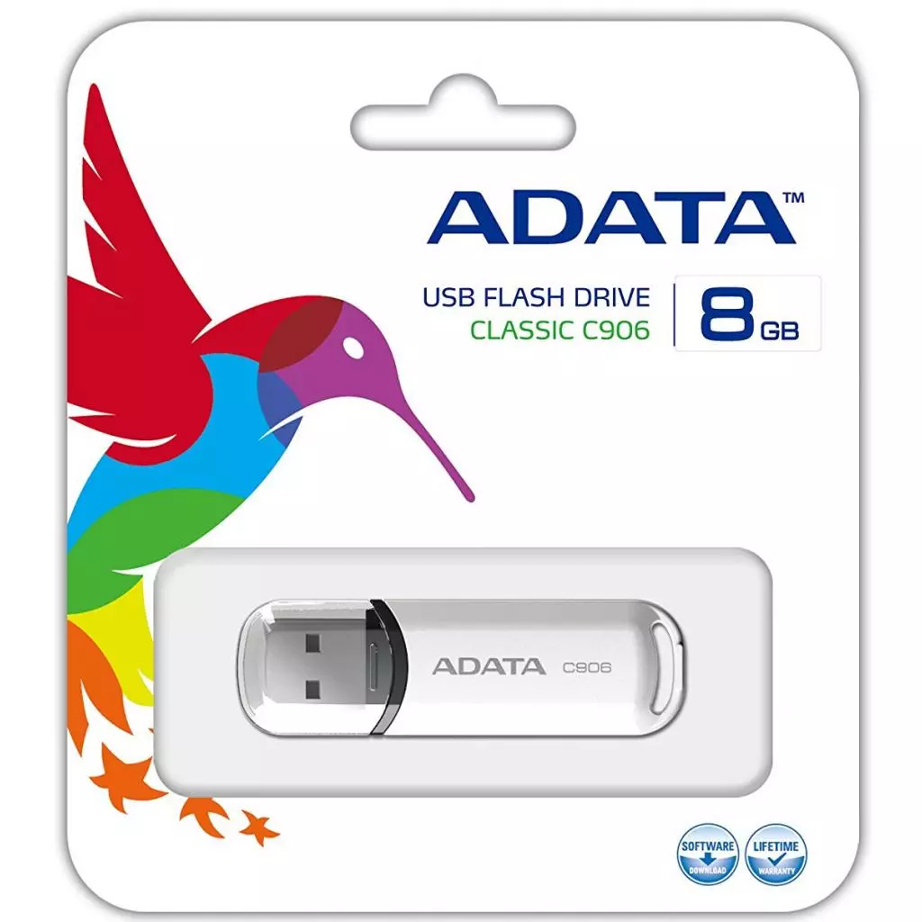 USB флеш накопитель ADATA 8GB C906 White USB 2.0 (AC906-8G-RWH) - 4 USB флеш накопитель ADATA 8GB C906 White USB 2.0 (AC906-8G-RWH) - 4