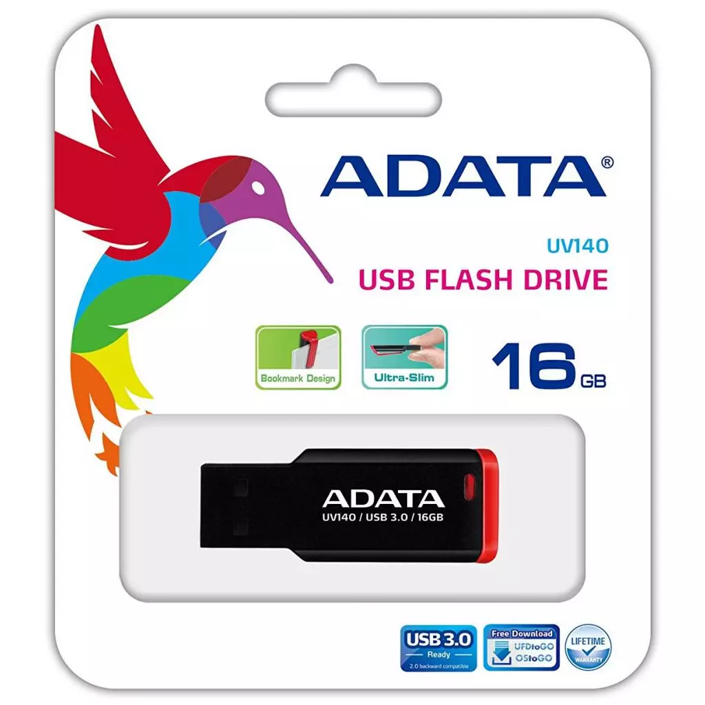 USB флеш накопитель ADATA 16GB UV140 Black+Red USB 3.0 (AUV140-16G-RKD) - 4