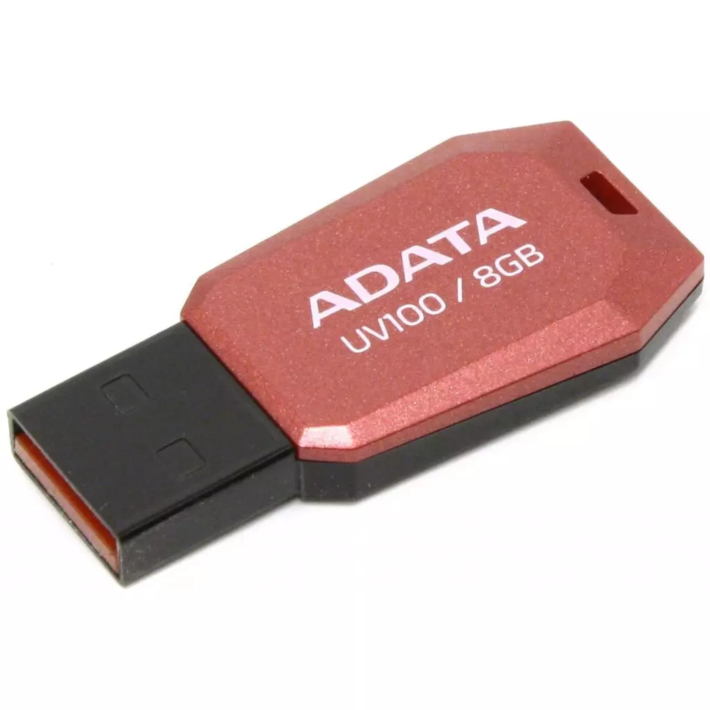 USB флеш накопитель ADATA 8GB DashDrive UV100 Red USB 2.0 (AUV100-8G-RRD) - 1