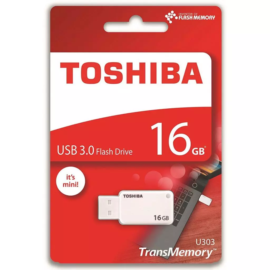 USB флеш накопитель Toshiba 16GB U303 USB 3.0 (THN-U303W0160E4) - 1 USB флеш накопитель Toshiba 16GB U303 USB 3.0 (THN-U303W0160E4) - 1