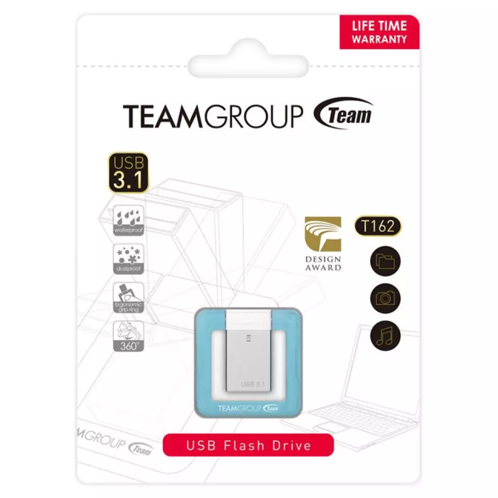 USB флеш накопитель Team 16GB T162 Blue USB 3.1 (TT162316GL01) - 1 USB флеш накопитель Team 16GB T162 Blue USB 3.1 (TT162316GL01) - 1