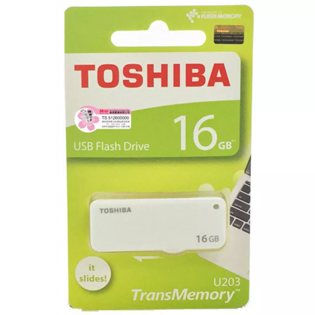 USB флеш накопитель Toshiba 16GB U203 White USB 2.0 (THN-U203W0160E4) - 1 USB флеш накопитель Toshiba 16GB U203 White USB 2.0 (THN-U203W0160E4) - 1