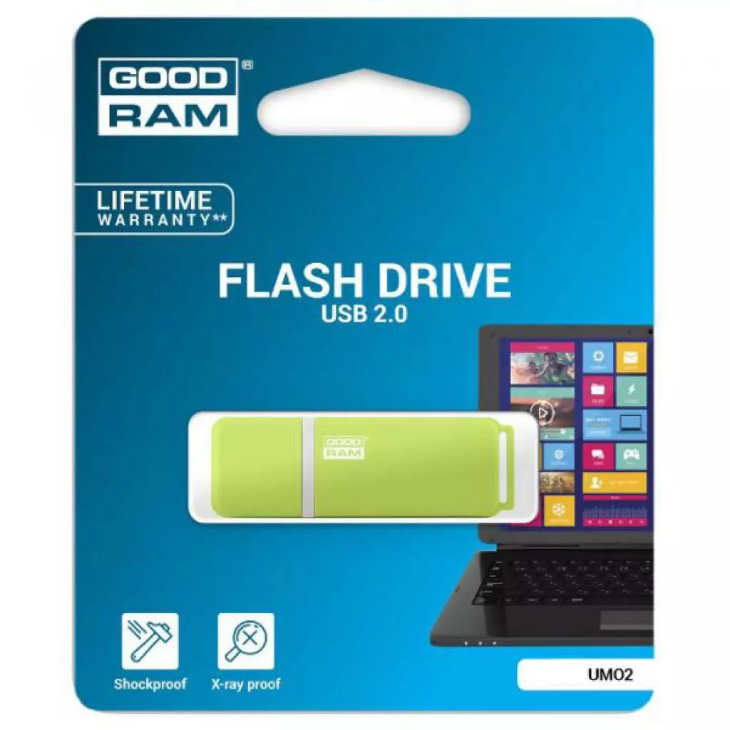 USB флеш накопитель Goodram 16GB UMO2 Orange Green USB 2.0 (UMO2-0160OGR11) - 5 USB флеш накопитель Goodram 16GB UMO2 Orange Green USB 2.0 (UMO2-0160OGR11) - 5