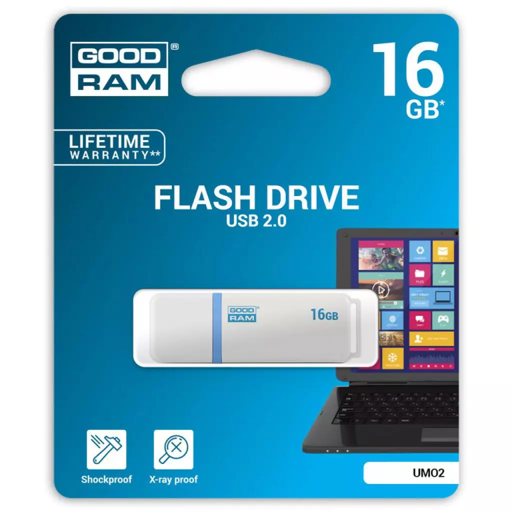 USB флеш накопитель Goodram 16GB UMO2 White Graphite USB 2.0 (UMO2-0160WER11) - 5