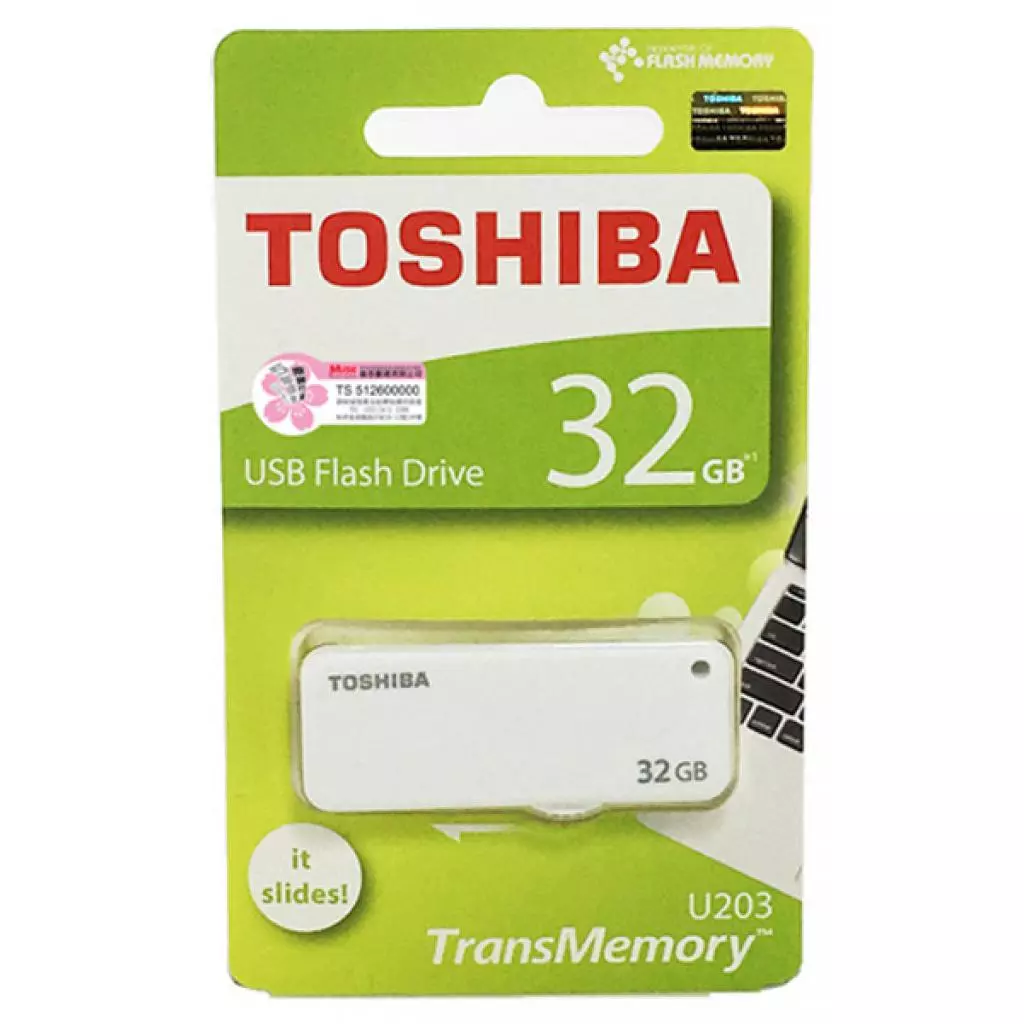 USB флеш накопитель Toshiba 32GB U203 White USB 2.0 (THN-U203W0320E4) - 2 USB флеш накопитель Toshiba 32GB U203 White USB 2.0 (THN-U203W0320E4) - 2