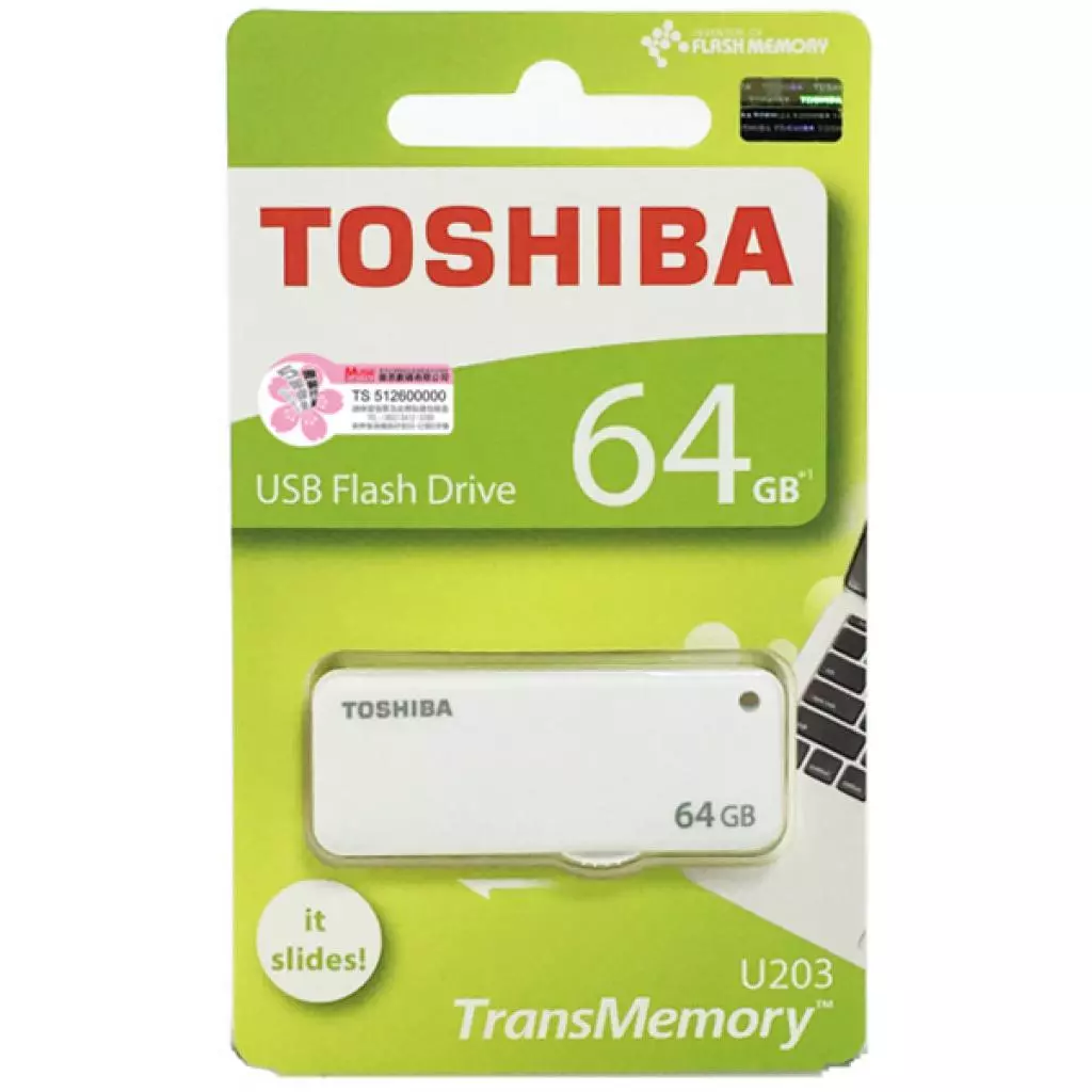 USB флеш накопитель Toshiba 64GB U203 White USB 2.0 (THN-U203W0640E4) - 2 USB флеш накопитель Toshiba 64GB U203 White USB 2.0 (THN-U203W0640E4) - 2