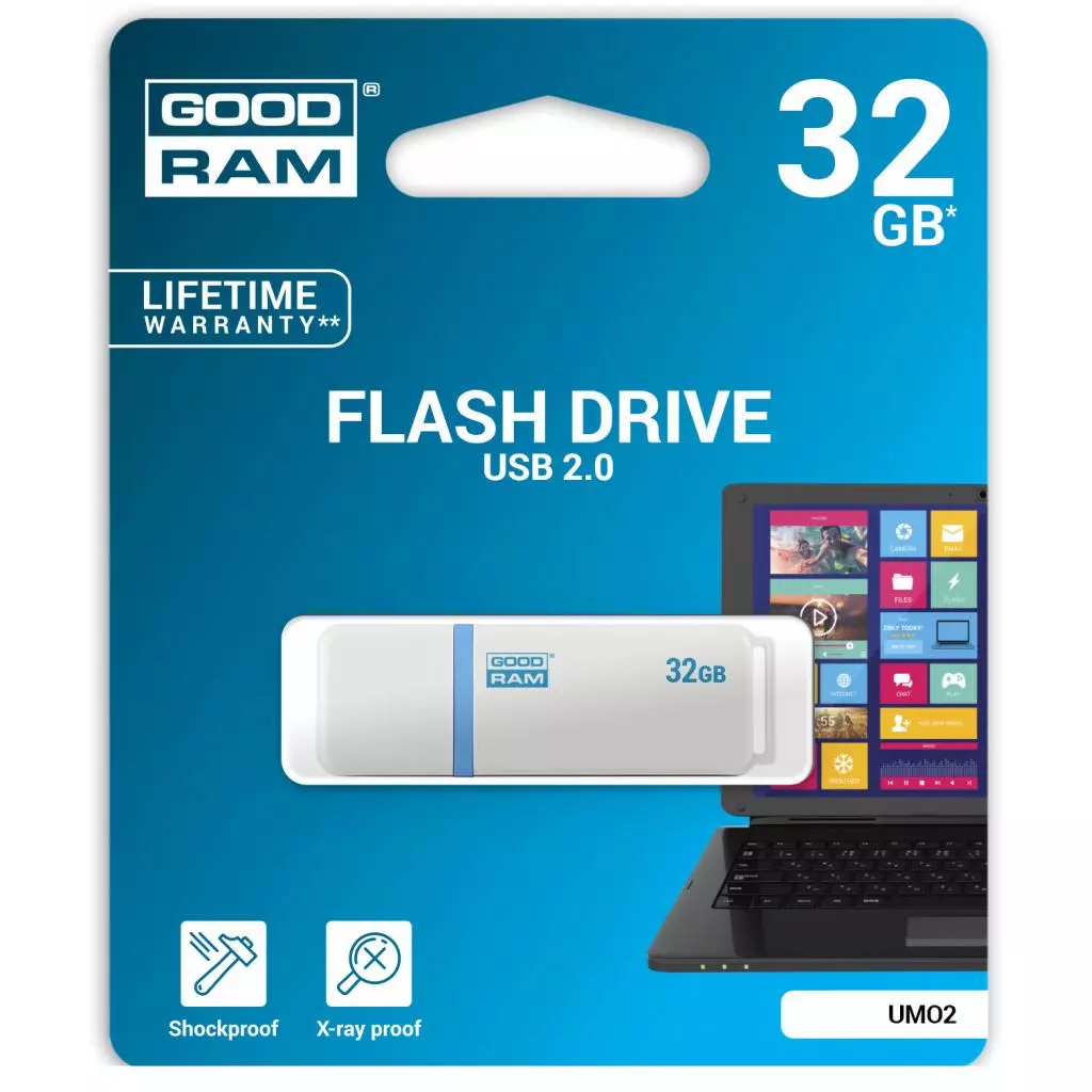 USB флеш накопитель Goodram 32GB UMO2 White Graphite USB 2.0 (UMO2-0320WER11) - 4