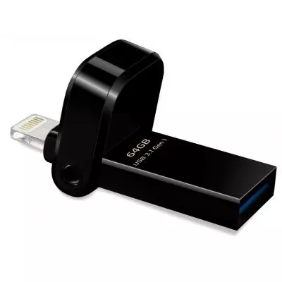 USB флеш накопитель ADATA 64GB I920 Black USB 3.1/Lightning (AAI920-64G-CBK) - 1 USB флеш накопитель ADATA 64GB I920 Black USB 3.1/Lightning (AAI920-64G-CBK) - 1