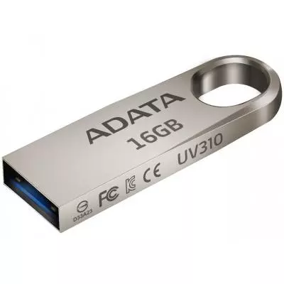 USB флеш накопитель ADATA 16GB UV310 Metal Silver USB 3.1 (AUV310-16G-RGD) - 1 USB флеш накопитель ADATA 16GB UV310 Metal Silver USB 3.1 (AUV310-16G-RGD) - 1