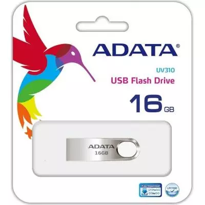 USB флеш накопитель ADATA 16GB UV310 Metal Silver USB 3.1 (AUV310-16G-RGD) - 4 USB флеш накопитель ADATA 16GB UV310 Metal Silver USB 3.1 (AUV310-16G-RGD) - 4