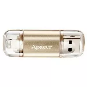 USB флеш накопитель Apacer 32GB AH190 Gold USB 3.1/Lightning (AP32GAH190C-1)