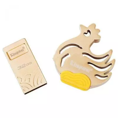 USB флеш накопитель Kingston 32GB Rooster Metal Gold USB 3.1 (DTCNY17/32GB) - 2 USB флеш накопитель Kingston 32GB Rooster Metal Gold USB 3.1 (DTCNY17/32GB) - 2