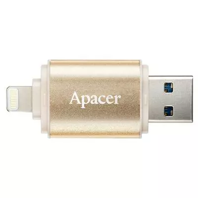 USB флеш накопитель Apacer 16GB AH190 Gold USB 3.1/Lightning (AP16GAH190C-1) - 3 USB флеш накопитель Apacer 16GB AH190 Gold USB 3.1/Lightning (AP16GAH190C-1) - 3