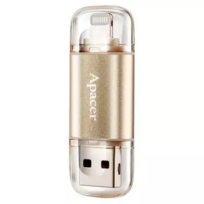 USB флеш накопитель Apacer 128GB AH190 Gold USB 3.1/Lightning (AP128GAH190C-1) - 2 USB флеш накопитель Apacer 128GB AH190 Gold USB 3.1/Lightning (AP128GAH190C-1) - 2