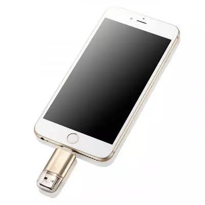 USB флеш накопитель Apacer 128GB AH190 Gold USB 3.1/Lightning (AP128GAH190C-1) - 4 USB флеш накопитель Apacer 128GB AH190 Gold USB 3.1/Lightning (AP128GAH190C-1) - 4