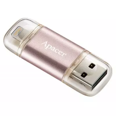 USB флеш накопитель Apacer 128GB AH190 Rose Gold USB 3.1/Lightning (AP128GAH190H-1) - 1