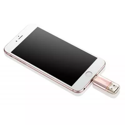 USB флеш накопитель Apacer 128GB AH190 Rose Gold USB 3.1/Lightning (AP128GAH190H-1) - 4