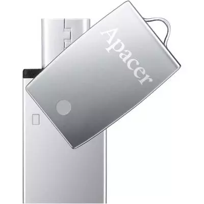 USB флеш накопитель Apacer 8GB AH730 Silver USB 2.0 OTG (AP8GAH730S-1) - 1