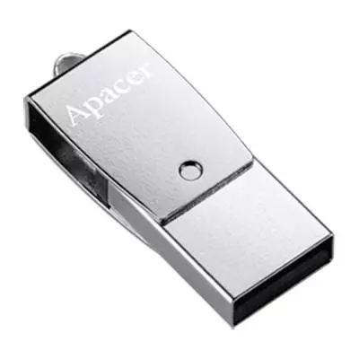 USB флеш накопитель Apacer 32GB AH730 Silver USB 2.0 OTG (AP32GAH730S-1) - 2
