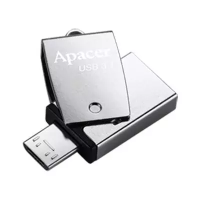 USB флеш накопитель Apacer 8GB AH750 Silver USB 3.1 OTG (AP8GAH750S-1) - 3