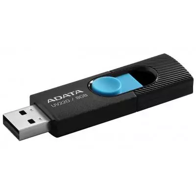 USB флеш накопитель ADATA 8GB UV220 Black/Blue USB 2.0 (AUV220-8G-RBKBL) - 1 USB флеш накопитель ADATA 8GB UV220 Black/Blue USB 2.0 (AUV220-8G-RBKBL) - 1