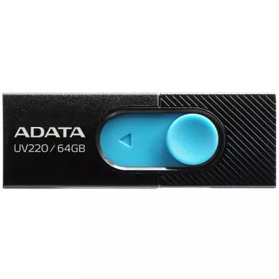 USB флеш накопитель ADATA 64GB UV220 Black/Blue USB 2.0 (AUV220-64G-RBKBL)