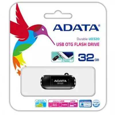 USB флеш накопитель ADATA 32GB UD320 Black USB 2.0 OTG (AUD320-32G-RBK) - 4 USB флеш накопитель ADATA 32GB UD320 Black USB 2.0 OTG (AUD320-32G-RBK) - 4