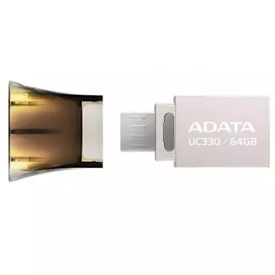 USB флеш накопитель ADATA 64GB UC330 Black USB 2.0 OTG (AUC330-64G-RBK) - 2